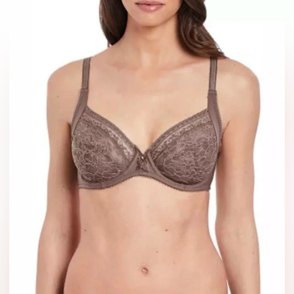 Wacoal Designer Eternal Lace Underwire Bra 32D Brown Taupe NWT